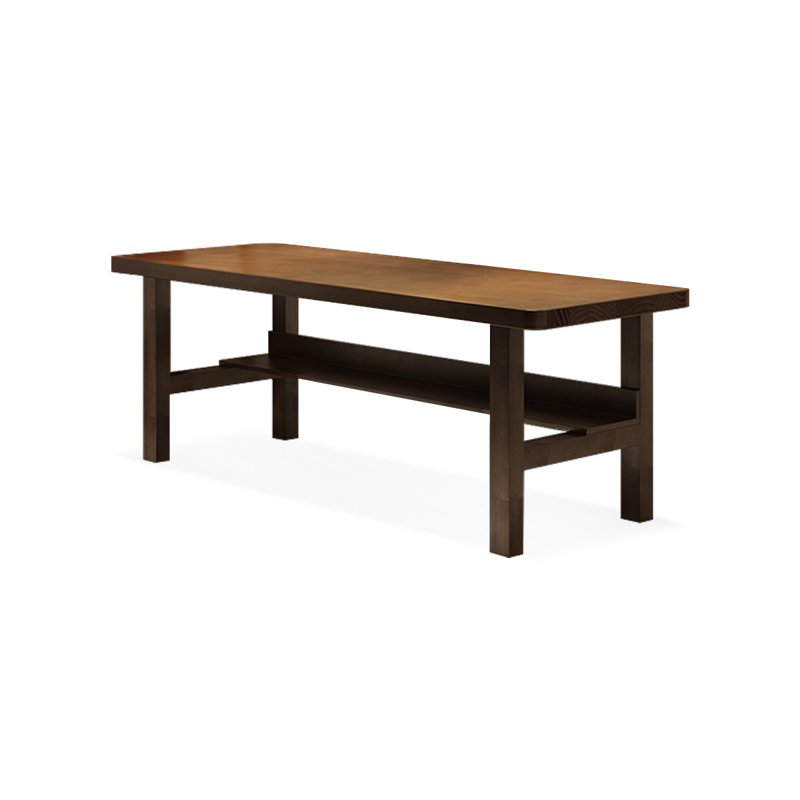 Bureau rectangulaire en bois massif noyer, H 29,53 po x l 70,87 po x P 23,62 po