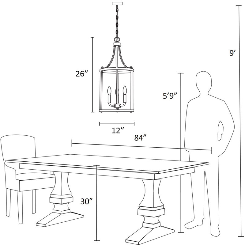Lustre cylindrique à 3 lumières Cleveland, Noir