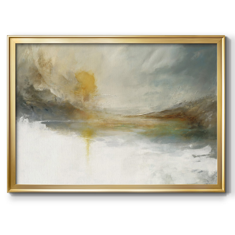 " Emerging ", Gold Closed Corner Framed Canvas, 14" H x 20" W x 1.5" D