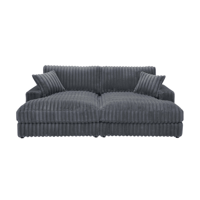 Canapé double Corduroy Ridge, Gris