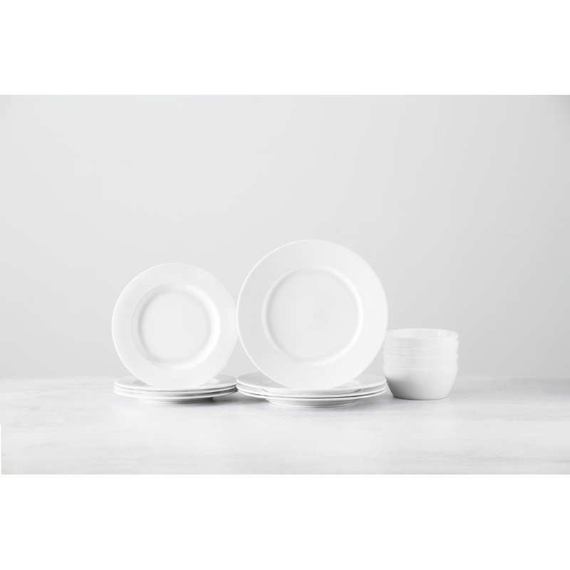 Fortessa Ornament  Bone China, 12 Piece Dinnerware Set (Service for 4), White