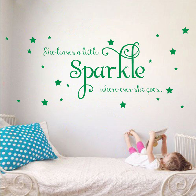 Décalcomanie murale sparkle, H 26 po x l 65 po x P 0,01 po, Vert clair
