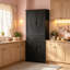 Grand garde-manger Colberta avec portes de style grange rustique et tablettes réglables pour un rangement et une organisation efficaces-130088541