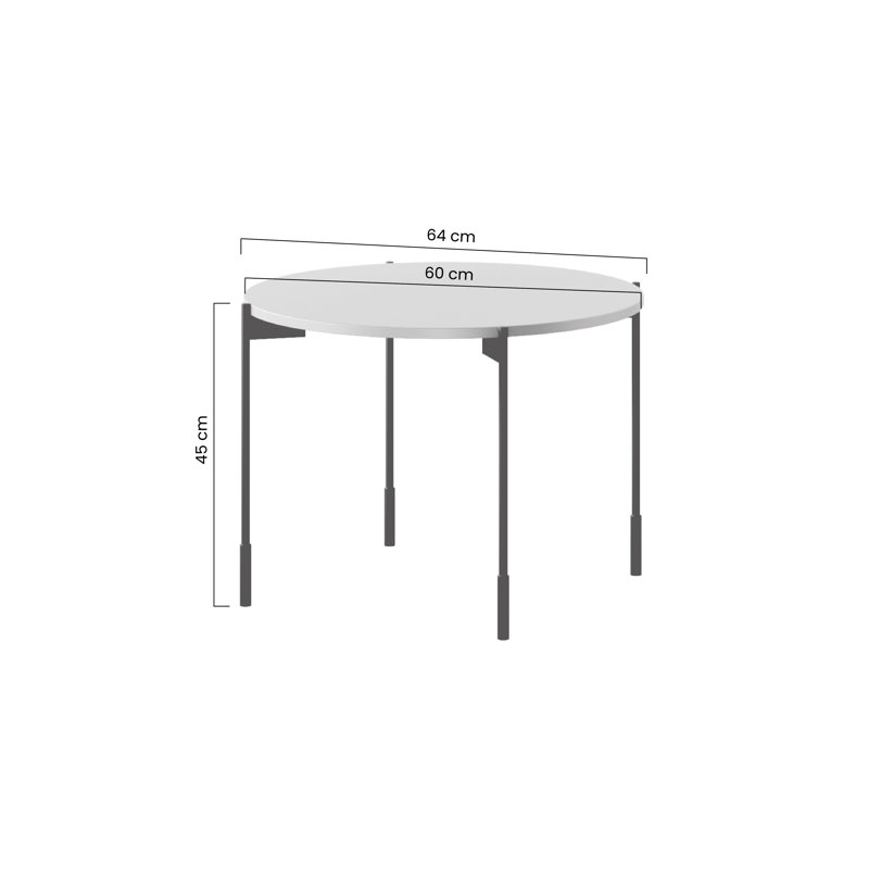Four Leg Coffee Table, 45cm H x 64cm L x 64cm W, Olive