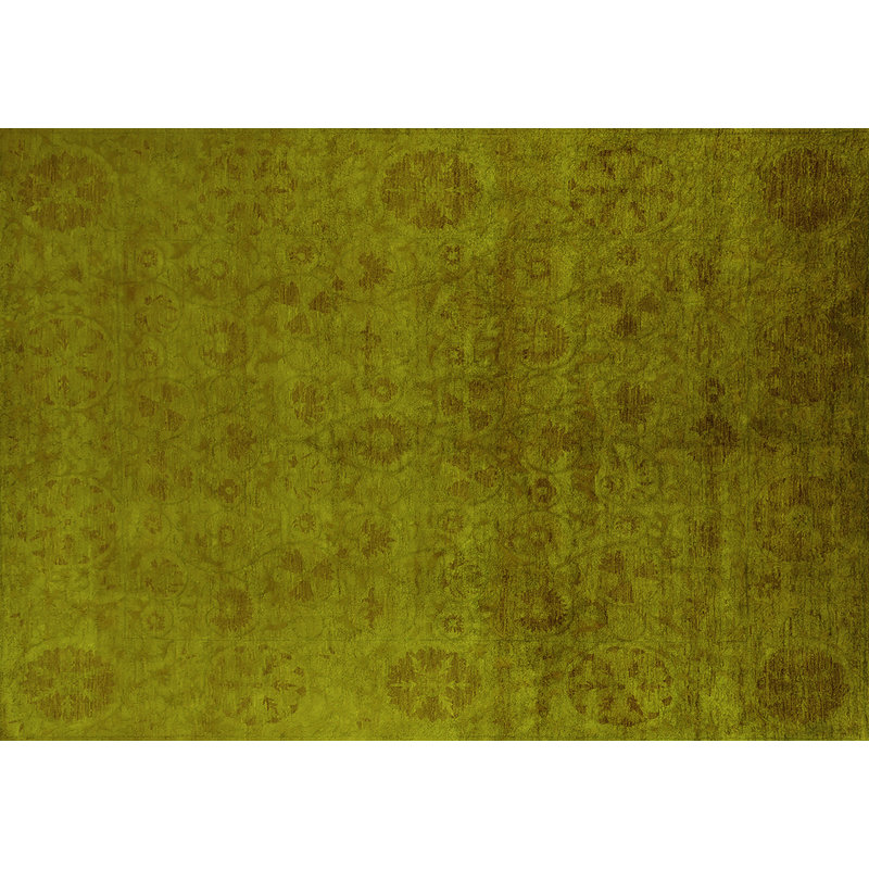 Tapis vert en laine / polyester tissé à la machine 5 pi x 8 pi