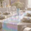 Chemin de table Disco Party Decorations - Iridescent Glitter Disco | Rétro des années 70, des années 80, des boules de disco décoratives à l'intérieur et à l'extérieur - Bling Sequin