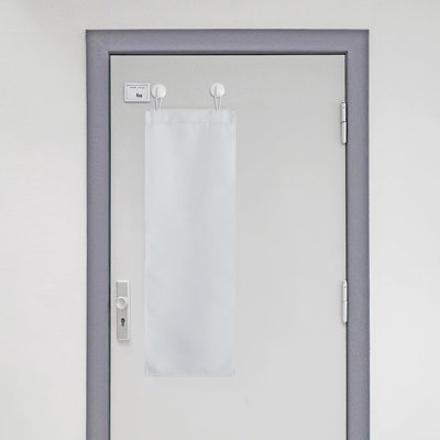  Blackout French Door Curtains for Classroom, Loackdown Shade for Small Window, Thermal Insulated Door Blind with Self Adhesive Hooks for Office Basement, 1 Panel