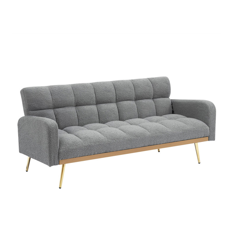 69" Teddysquare Arm Convertible Sofa, Gray