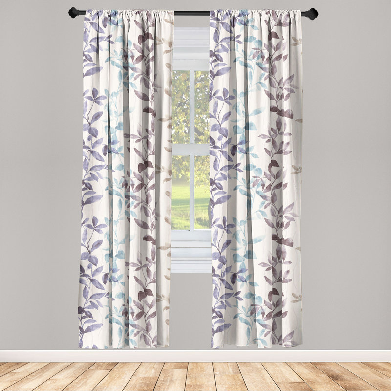 Bohdalovice Semi Sheer Curtain Pair, 84" W x 56" L