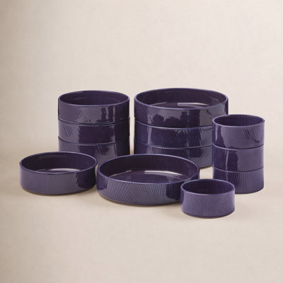 Modulus 12-Piece Bowl Set, Nightshade