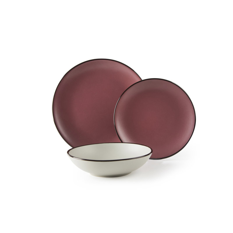 Moon Piece Ceramic Dinnerware Set - Service for 6, Pink