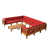 Teak Frame / Red Cushion