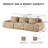 114 Inch Modern Modular Sectional Sofa, Flannelette Fabric, Oversized 3-Seater Couch, Deep Seat, Buckle Connection, Anti-Slip Design, No Assembly-1795229068-1795229057