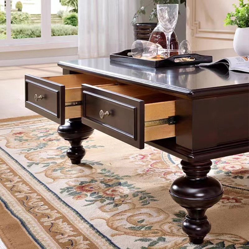 American-style minimalist coffee table, 17.71" H x 39.37" L x 39.37" W