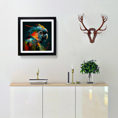 Parrot Gestural Art - Framed Print
