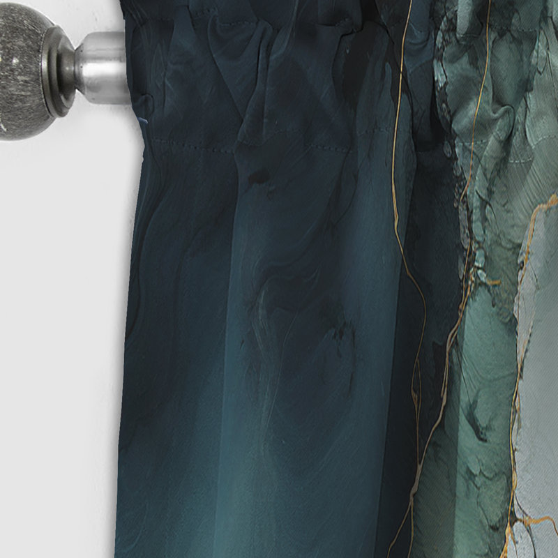Cayer - Abstract Marble Marble Blackout Curtain - 1 Panels, 52" W x 84" L
