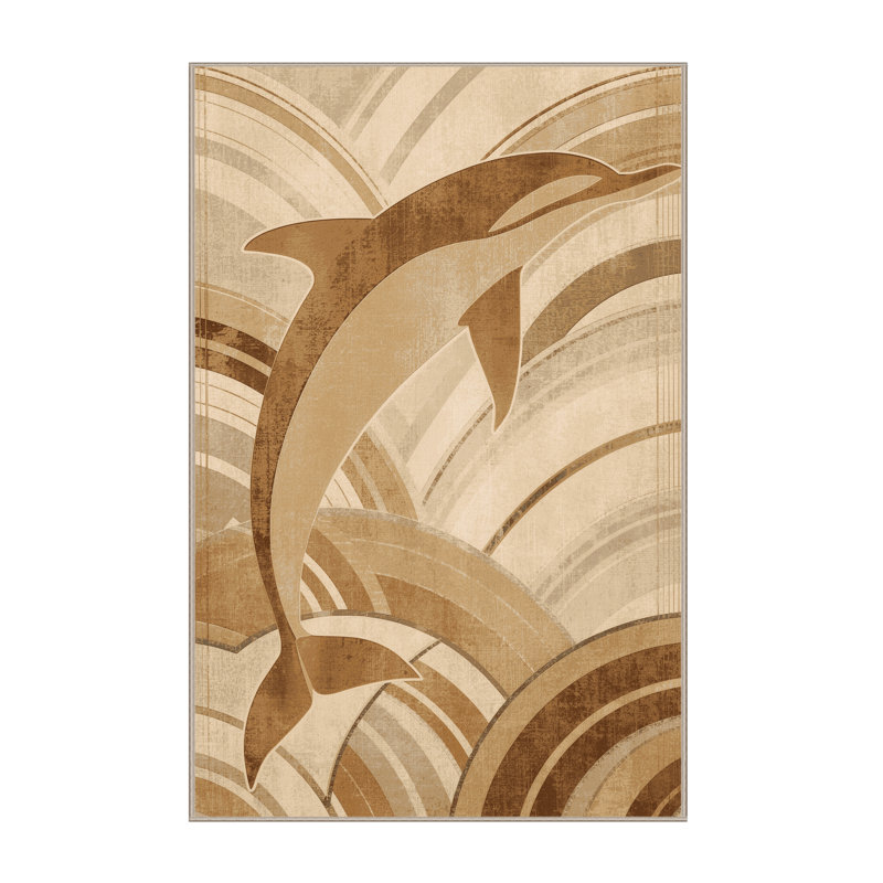 Tapis art déco lavable à la machine osckar Dolphin - beige, 4 x 6