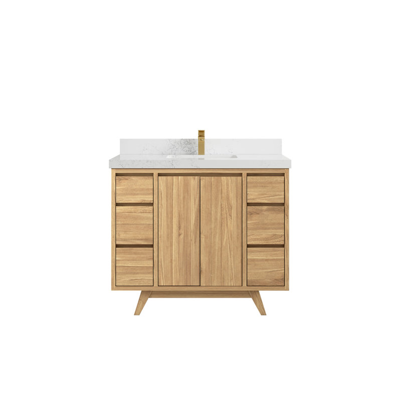 42'' Single Bathroom Vanity with Top, Empira White