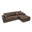 Canapé modulaire de 113 po en velours côtelé 113 po avec 3 coussins décoratifs sans assemblage requis-591164673