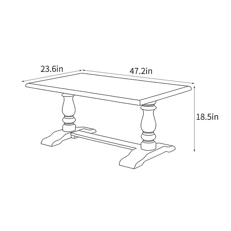 Table basse de style américain rétro