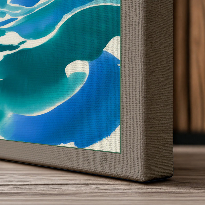 Serenity Coastal - Wrapped Canvas, 36x24 - 91.4 x 61.0 cm, Taupe Border