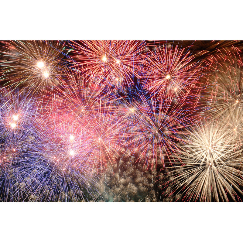Feux d'artifice - photographie sur toile tendue, H 24 po x l 36 po