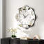 Belsy 55x55cm  Wall Clock Silver Glass Mirrored Accent Clock Polygon
