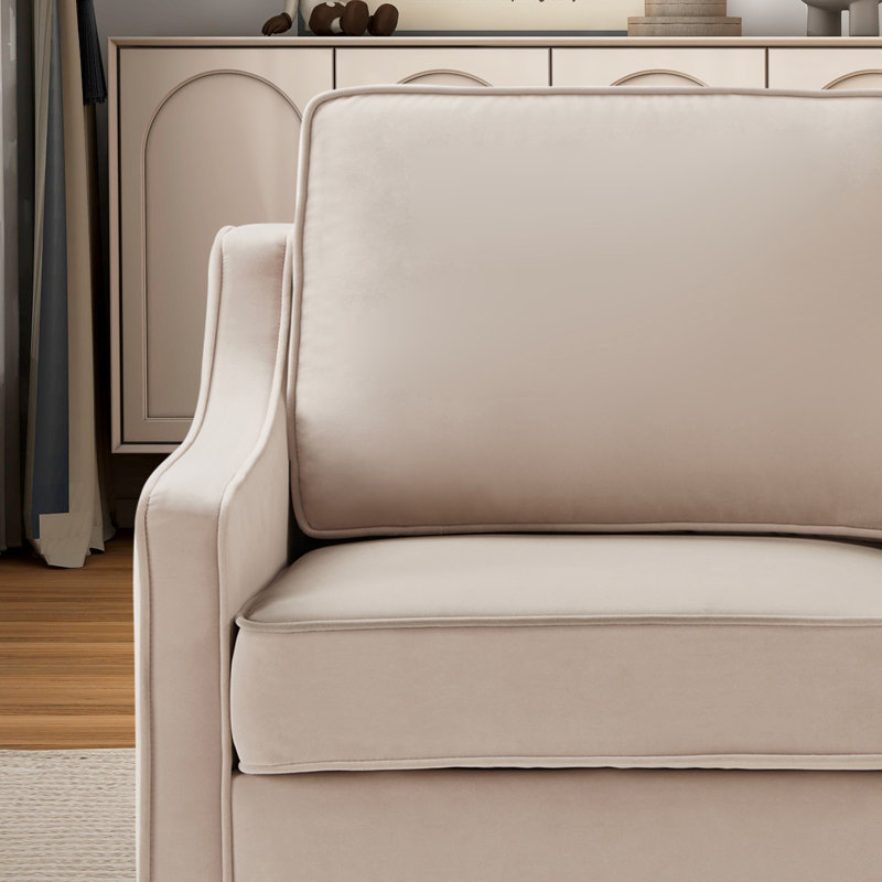 Idske Upholstered 51.49'' Loveseat, Beige 100% Polyester