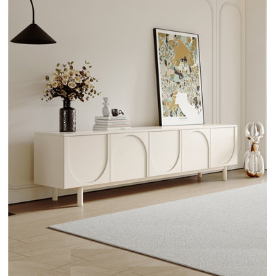 Simple White TV Cabinet Unfinished TV Stand for TVs up to 88"
