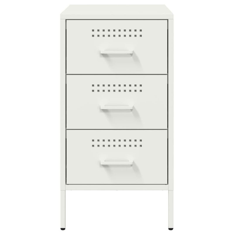 Bedside Cabinet 36x39x68 cm Steel, White