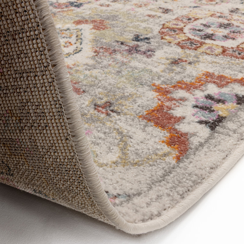 Rayia Floral Vintage Persian Inspired Polypropylene Area Rug - Modern Boho Living & Dining Room, Rectangle 200 x 300 cm
