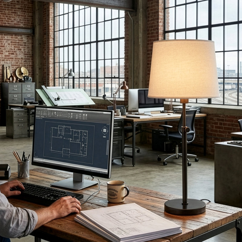 Koleman Adjustable Buffet Table Lamp, Deep Patina Bronze