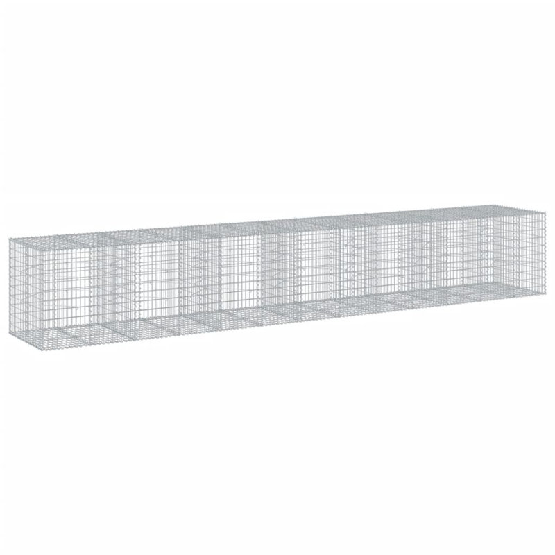 Large Silver Galvanized Iron Gabion Basket with Cover