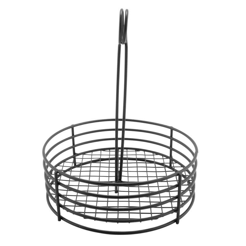 Serviteur de table rond en métal avec porte-numéro Tabletop Caddies - Round, 7,5 po, antiadhésif, noir Tabletop Caddies - Round