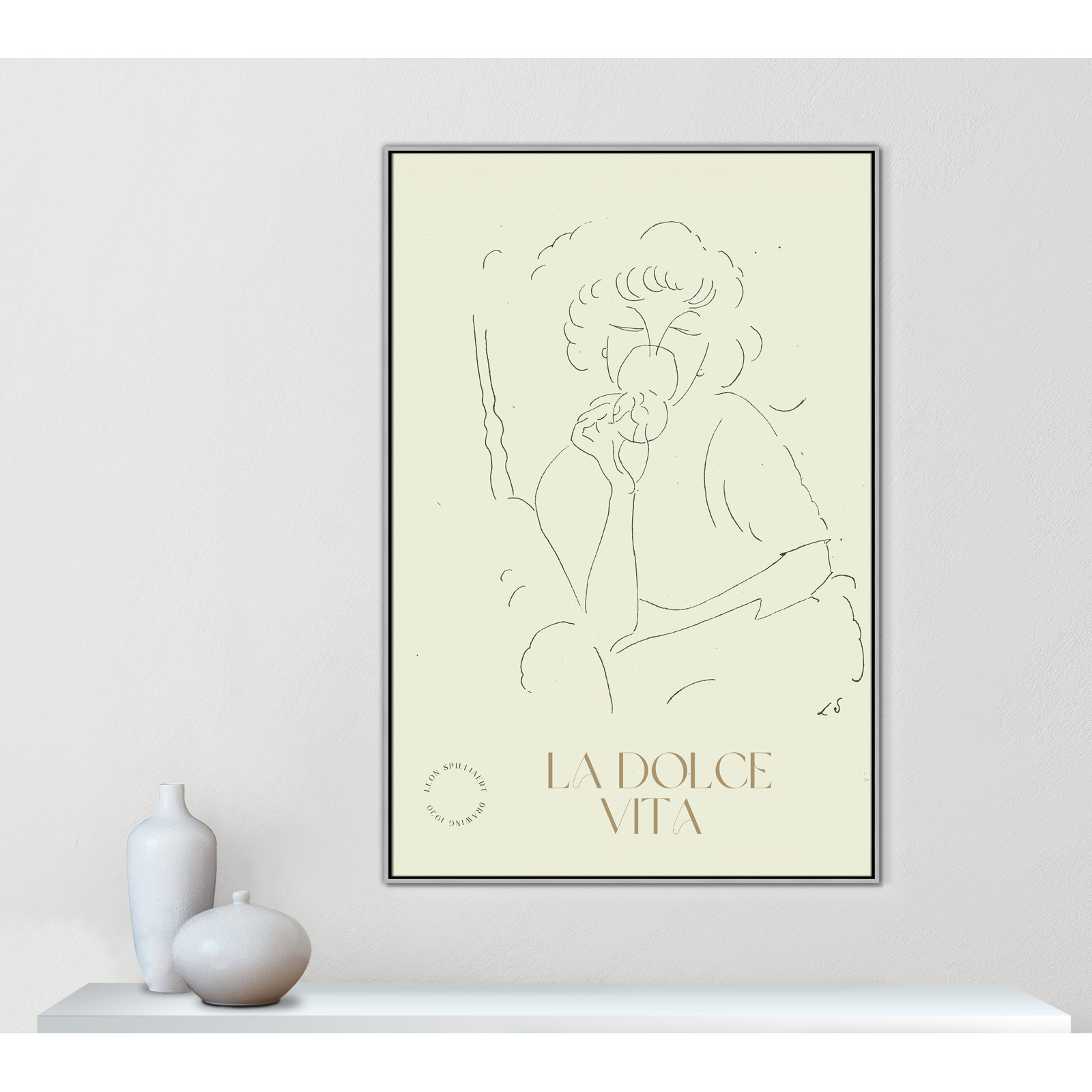 Dottie "La Dolce Vita" Print, 61.5" H x 41.5" W, Silver