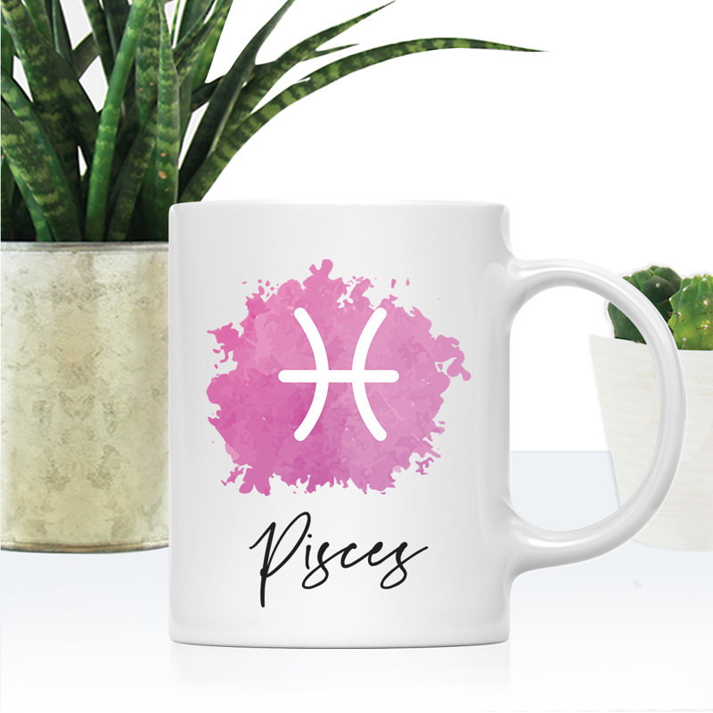 Tasse à café à symbole de signe Libra, Poissons