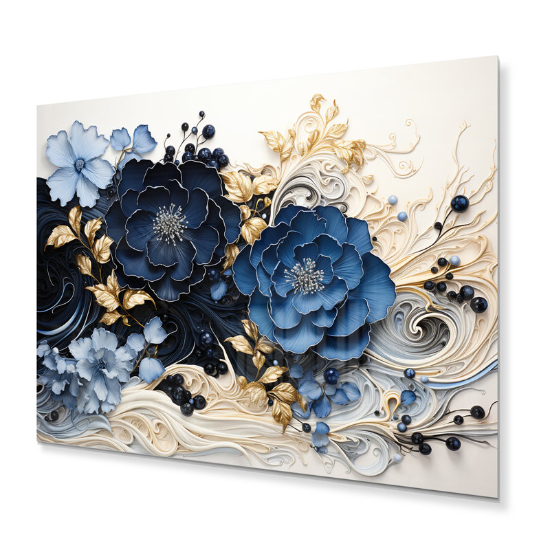 Liquid Ink Spiralscape I - Abstract Spirals Metal Wall Art Living Room, 30" H x 40" W
