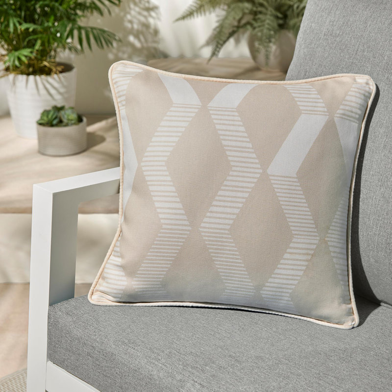 Rico Geometric Square Throw Filled Cushion, Natural