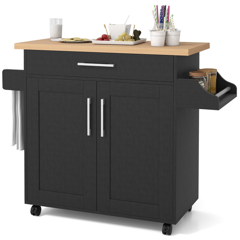 Clemmie 44 " W Kitchen Island, Black