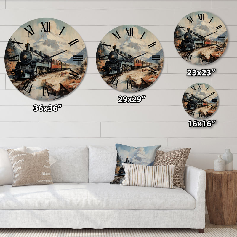 Horloge murale en bois massif Keum, Grand