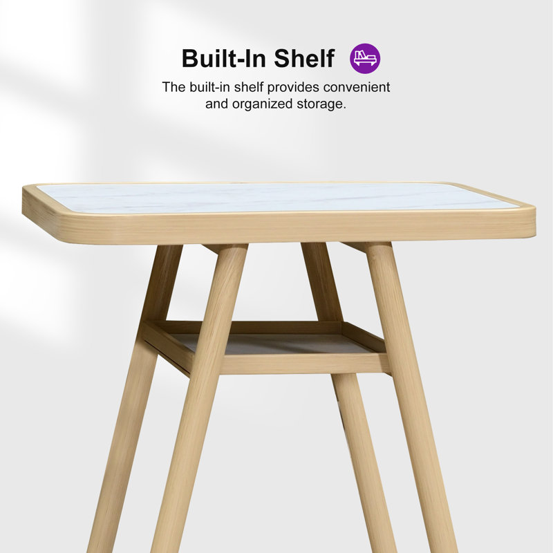 Table de bar George Oliver, Plateau blanc / base brune