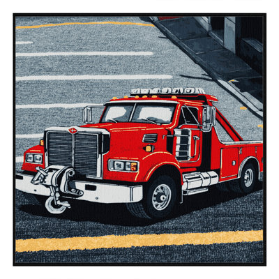 Machine Washable Transportation Gray Area Rug