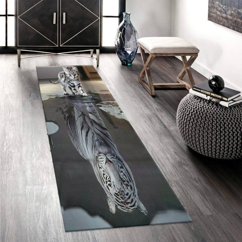 Floral Design With Pile Soft Type Printed Rug for Stylish Indoor Decor in Earth Tones, Runner 2'8" x 6'7"