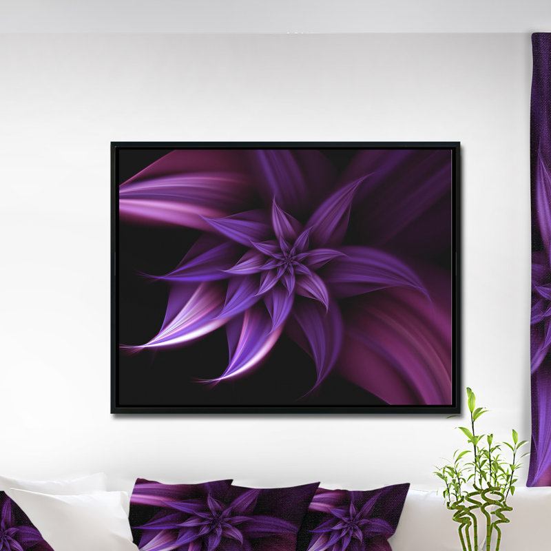 «Fractal Flower Mauve», impression, H 30 po x l 40 po x P 1,5 po, Toile avec cadre flottant