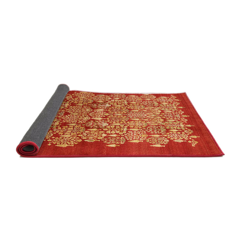 Tapis doré / rouge Selvi, Carré 6 pi