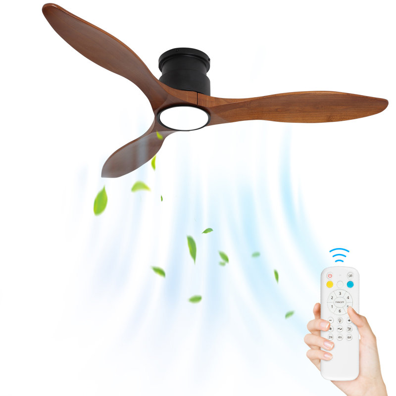 Ventilateur de plafond à DEL 52 po intérieur / extérieur à intensité variable avec lumière et télécommande