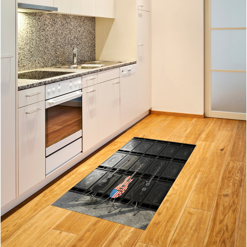 American Flag Gray Area Rug, Rectangle 2'7" x 5'