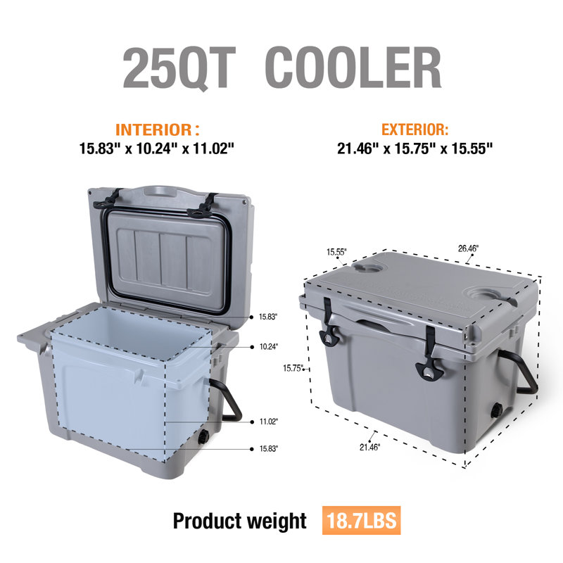 Glacière portable 25qt, Gris
