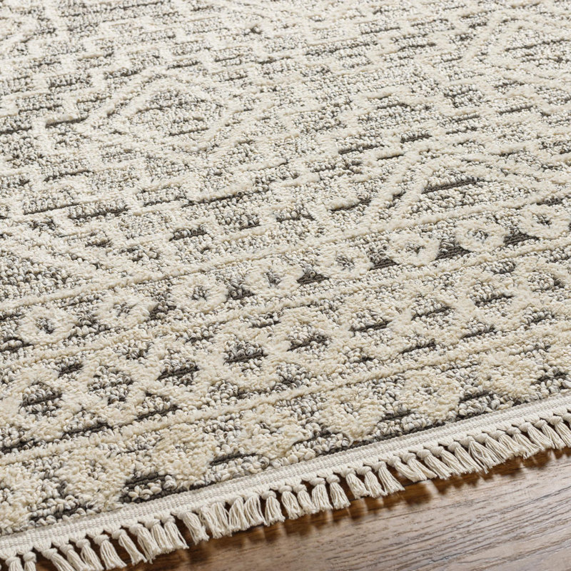 Sohanlal Diamond Light Gray/Black Area Rug, Runner 2'7" x 7'3"