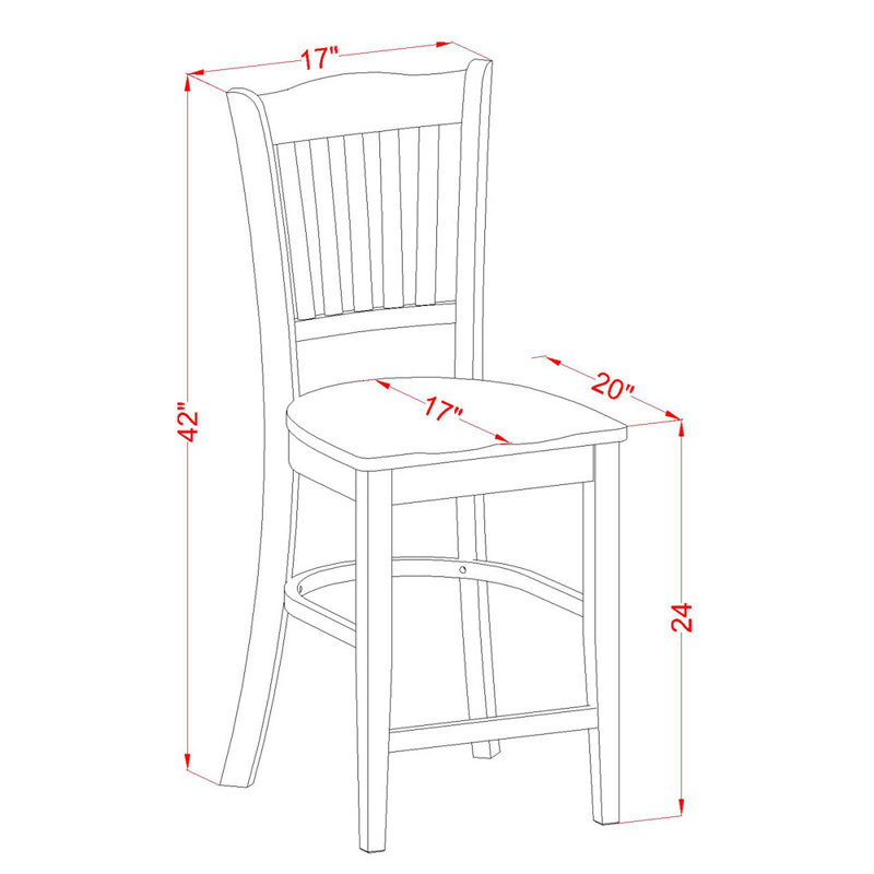 Ensemble de comptoir de cuisine 5 pièces comprenant une table de salle à manger ronde avec piédestal et 4 chaises de salle à manger, chêne